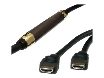 Roline - HDMI-Kabel mit Ethernet - HDMI männlich zu HDMI männlich - 50 m - abgeschirmt - Schwarz - geformt, 4K Unterstützung