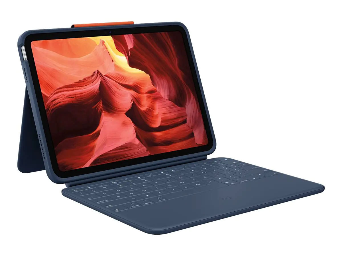 Logitech Rugged Combo 4 - Tastatur und Foliohülle - Apple Smart connector - Classic Blue - für App Logitech Rugged Combo 4 - Tastatur und Foliohülle - Apple Smart connector - Classic Blue - für App