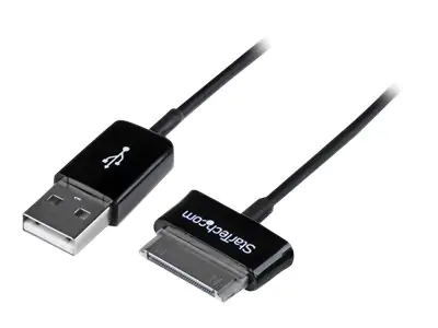StarTech 3m Dock-Connector auf USB Kabel für Samsung Galaxy Tab - Lade- / Sync-Kabel - USB-Datenkabel / Ladekabel - Lade-/Datenkabel - Samsung 30-poliger Dockanschluss männlich zu USB männlich - 3 m - abgeschirmt - Schwarz - für Samsung Galaxy Tab, Tab Wi