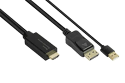 Good Connections HDMI-DP020, 2 m, HDMI Typ A (Standard), DisplayPort, Männlich, Männlich, Gerade