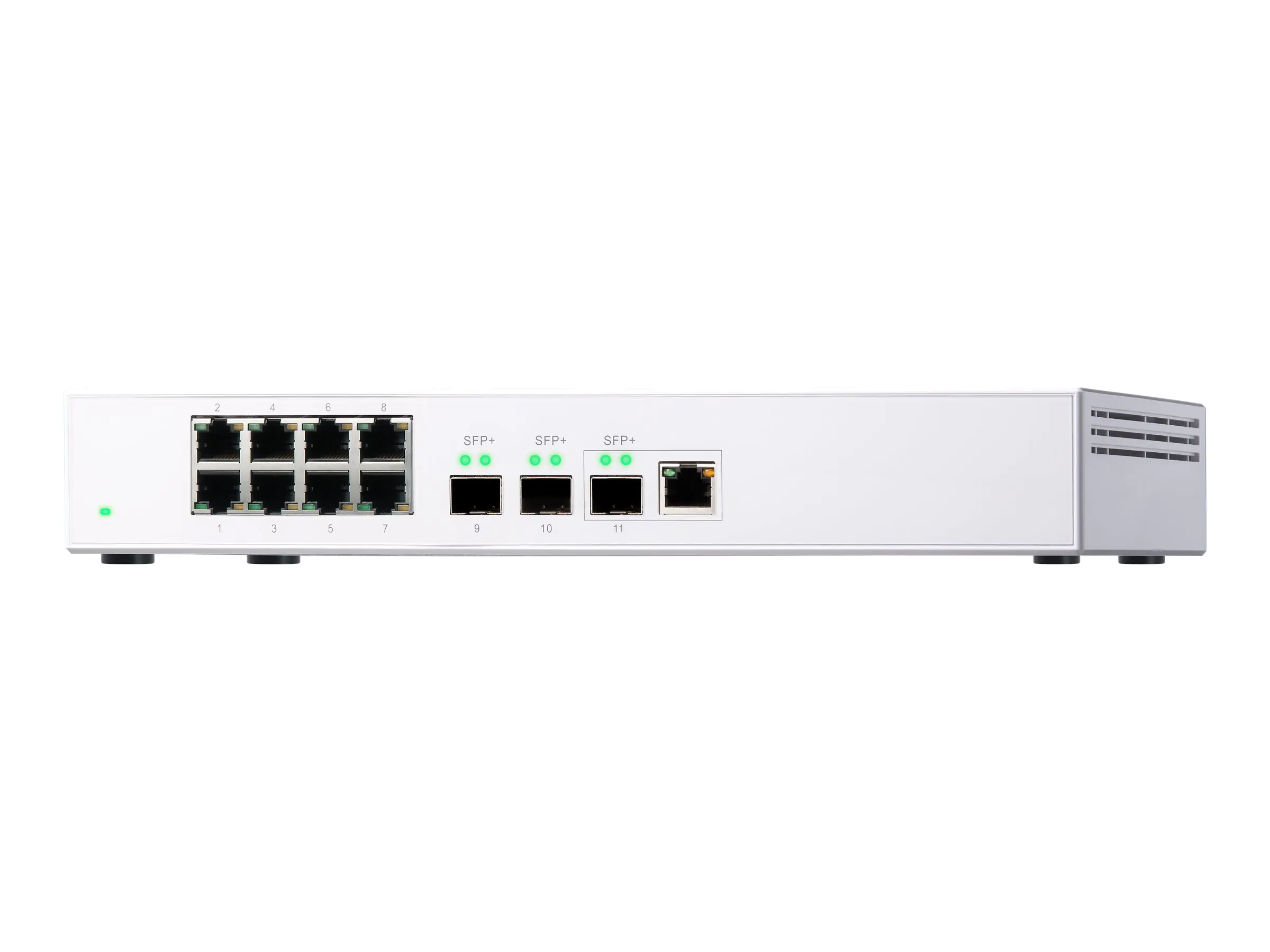 QNAP QSW-308-1C - Switch - unmanaged - 2 x 10 Gigabit SFP+ + 1 x C 10 G-Bit SFP+ + 8 x 10/100/1000 - Desktop