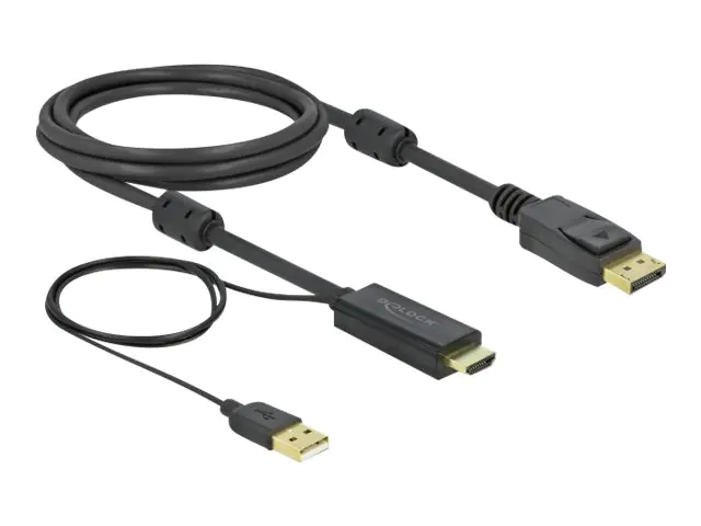 Delock - Video- / Audiokabel - HDMI, USB (nur Strom) männlich zu DisplayPort männlich - 2 m - Dreifachisolierung - Schwarz - 4K Unterstützung Delock - Video- / Audiokabel - HDMI, USB (nur Strom) männlich zu DisplayPort männlich - 2 m - Dreifachisolierung - Schwarz - 4K Unterstützung