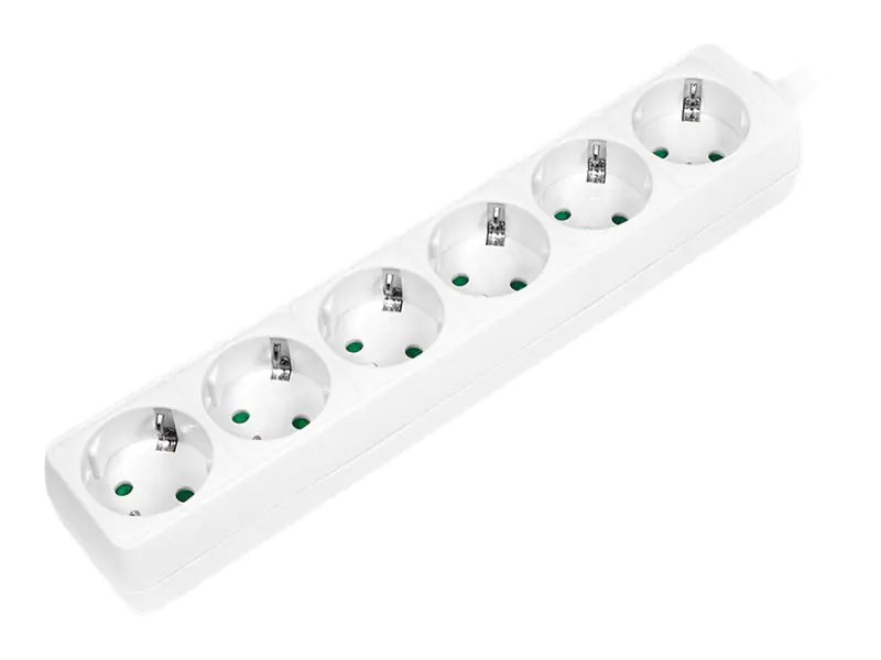 LogiLink - Steckdosenleiste - Wechselstrom 250 V - 3500 Watt - Ausgangsanschlüsse: 6 (Typ F) - 1.5 m Schnur - weiß