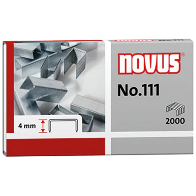 Novus Nr.111 Heftklammern - 4 mm - Metall - Pack je 2.000 Stück - 042-0036 Novus Nr.111 Heftklammern - 4 mm - Metall - Pack je 2.000 Stück - 042-0036