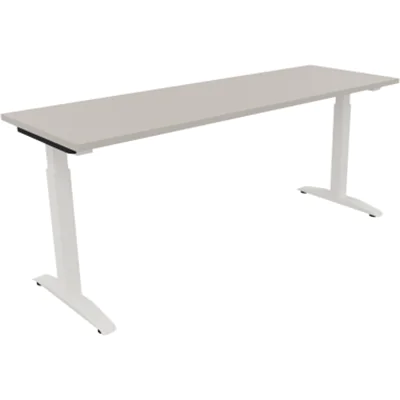 Schreibtisch Kufe Einzels. Quadrat B1800xT600xH650-850 si/Beton hell Schreibtisch Kufe Einzels. Quadrat B1800xT600xH650-850 si/Beton hell
