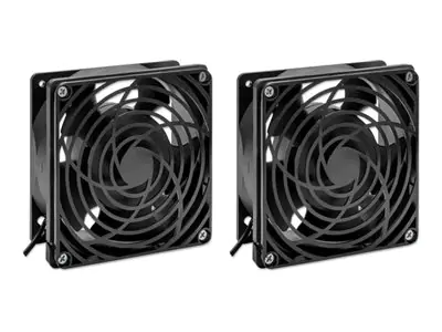 Intellinet - Lüfter für Rack-Dach - für Netzwerkschrank (Wandverteiler) - Rack-Montage in Schaltschrankwand - Schwarz - 48.3 cm (19") (Packung mit 2)