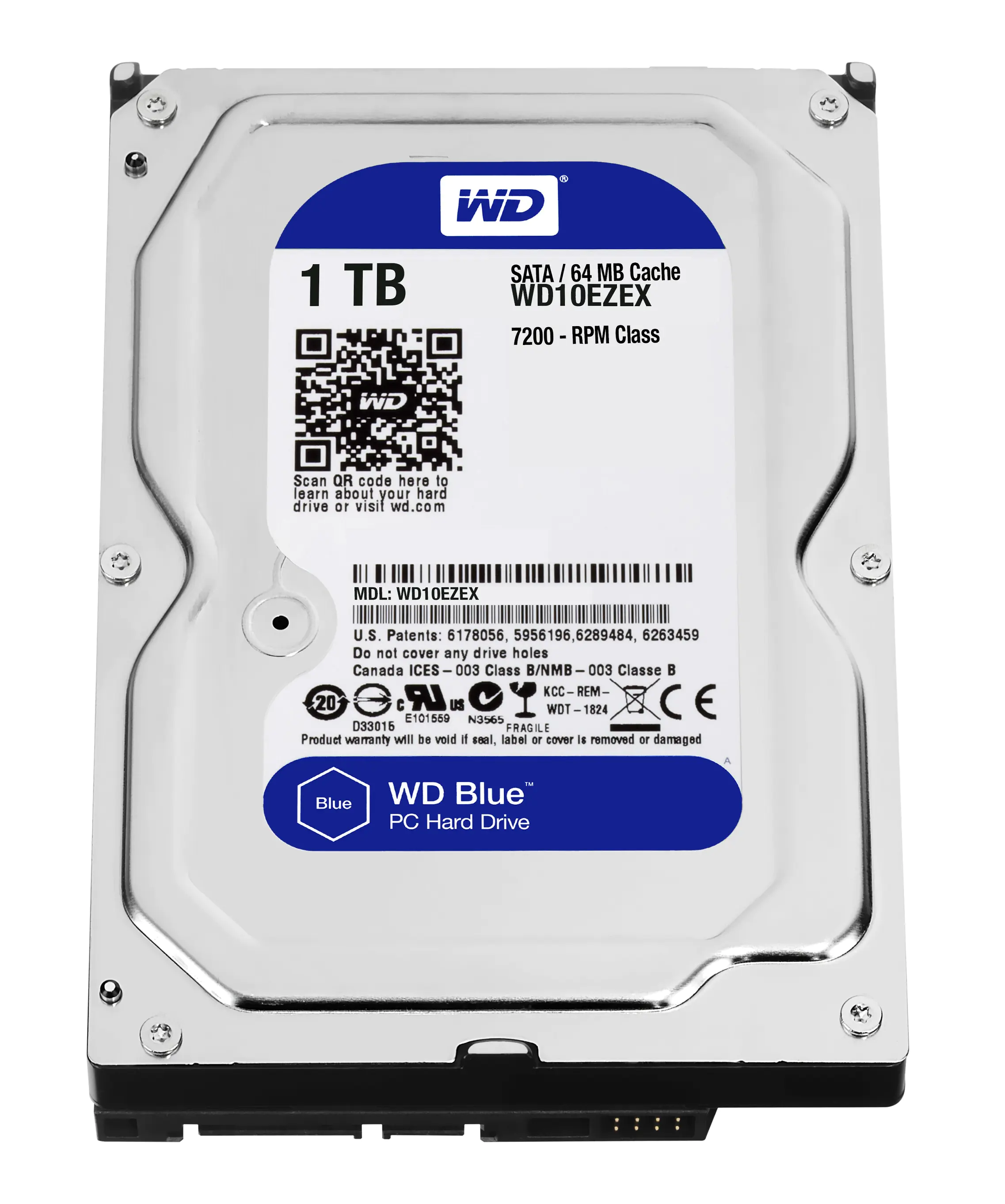 WD Blue WD10EZEX - Festplatte - 1 TB - intern - 3.5" (8.9 cm) - SATA 6Gb/s - 7200 rpm - Puffer: 64 MB - für My Cloud EX2 WD Blue WD10EZEX - Festplatte - 1 TB - intern - 3.5" (8.9 cm) - SATA 6Gb/s - 7200 rpm - Puffer: 64 MB - für My Cloud EX2