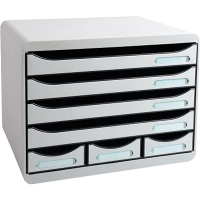 Exacompta Schubladenbox STORE-BOX Mini 7 Schubladen DIN A4 quer Polystyrol Gehäusefarbe: lichtgrau Farbe der Schublade: lichtgrau Exacompta Schubladenbox STORE-BOX Mini 7 Schubladen DIN A4 quer Polystyrol Gehäusefarbe: lichtgrau Farbe der Schublade: lichtgrau