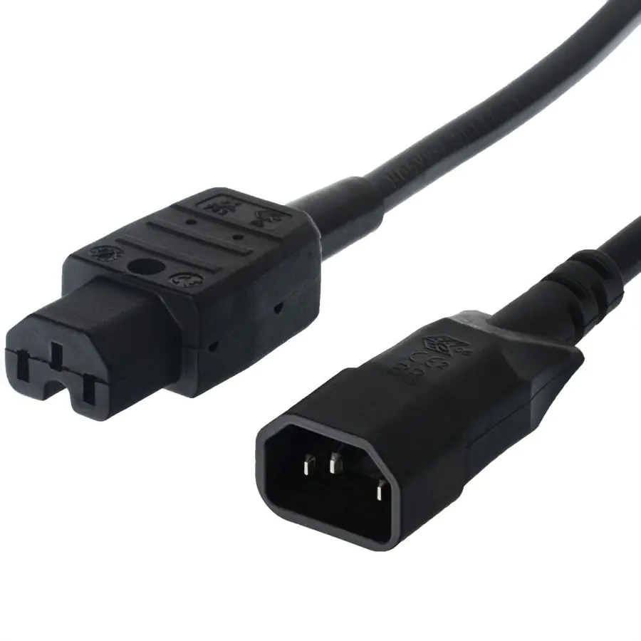 Bachmann Warmgerätekabel C14-C15 L 1m 10A 3x1.5mm² schwarz - Strom/Netzteil