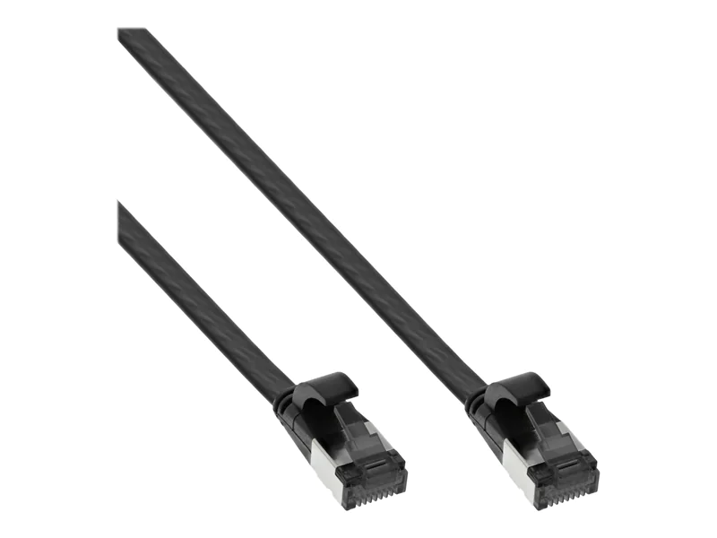 InLine Patchkabel flach - U/FTP - Cat.8.1 - TPE halogenfrei - schwarz - 1m 75801S