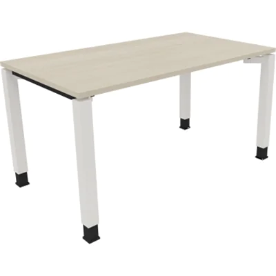 Schreibtisch Vierfuß Quadratrohr B1400xT800xH680-820 ws/Akazie hell Schreibtisch Vierfuß Quadratrohr B1400xT800xH680-820 ws/Akazie hell