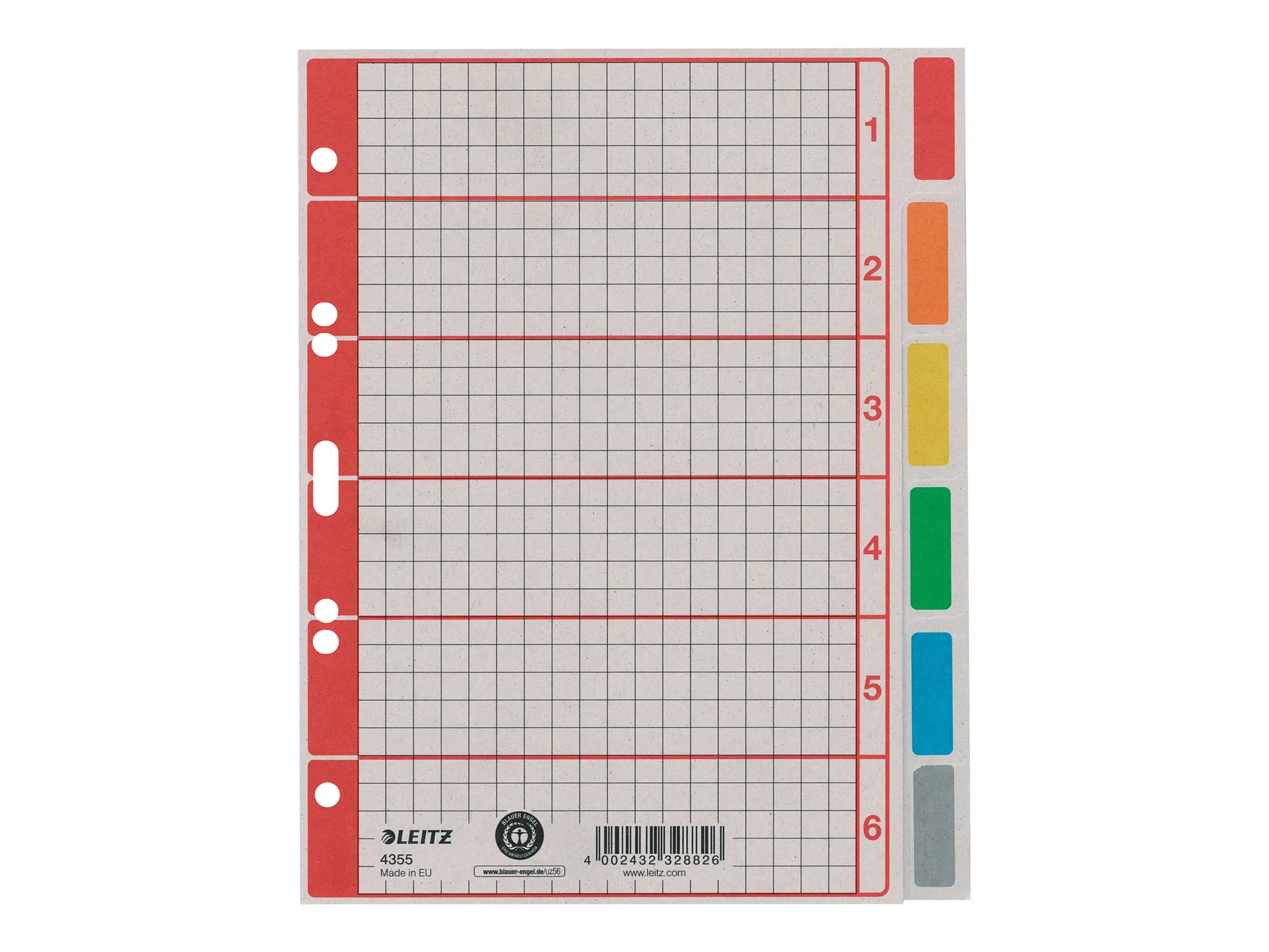 Esselte Leitz Trennelement - 6 Teile - für A5 (148 x 210 mm) 43550085