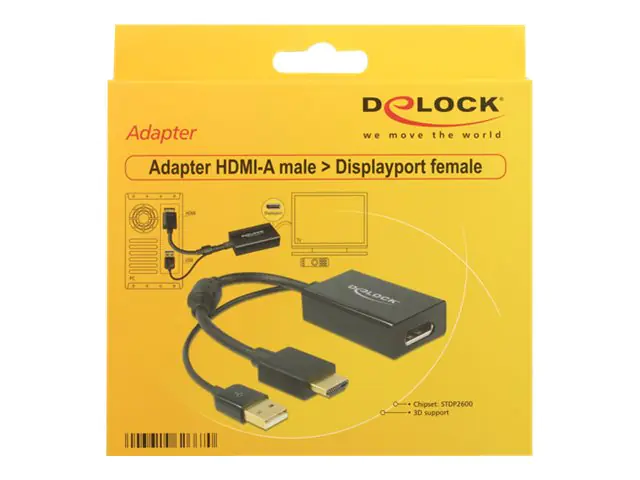 DeLOCK - Videokonverter - HDMI - DisplayPort - Schwarz - retail DeLOCK - Videokonverter - HDMI - DisplayPort - Schwarz - retail