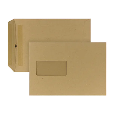 POSTHORN Versandtasche DIN B5 176 x 250 mm (B x H) mit Fenster 90g/m² mit Selbstklebung Papier braun 500 St./Pack.