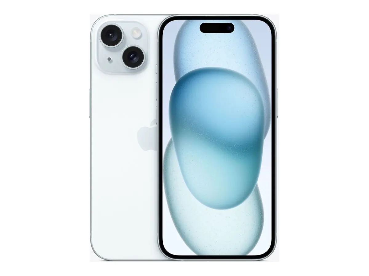 Apple iPhone 15 - 5G Smartphone - Dual-SIM / Interner Speicher 256 GB - OLED-Display - 6.1" - 2556 x 1179 Pixel - 2 x Rückkamera 48 MP, 12 MP - front camera 12 MP - Blau