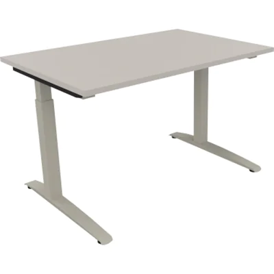 Schreibtisch Kufe Einzels. Quadrat B1200xT800xH650-850 si/Lichtgrau Schreibtisch Kufe Einzels. Quadrat B1200xT800xH650-850 si/Lichtgrau