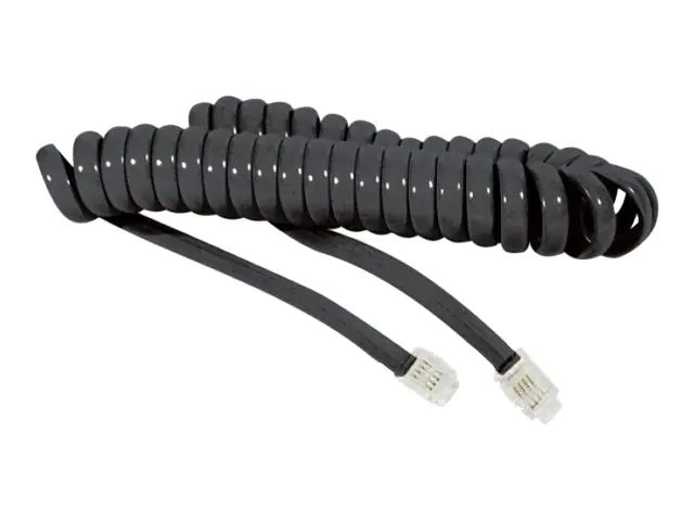 exertis Connect - Telefonkabel - RJ-9 (M) zu RJ-9 (M) - 2 m - Spirale - Schwarz
