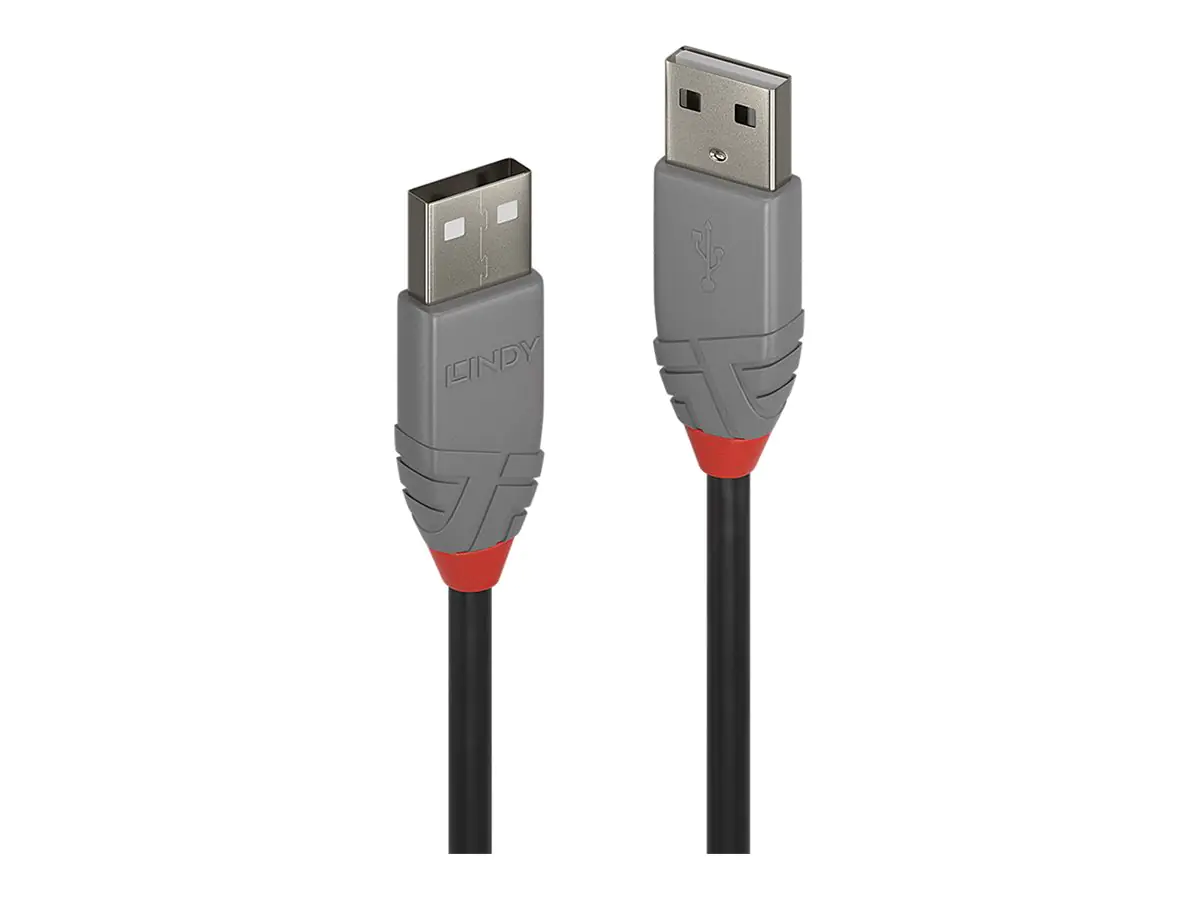 Lindy Anthra Line - USB-Kabel - USB (M) zu USB (M) - USB 2.0 - 2 m - rund - Schwarz