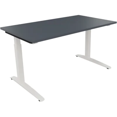 Schreibtisch Kufe Einzels. Quadrat B1400xT800xH650-850 ws/Lavagrau Schreibtisch Kufe Einzels. Quadrat B1400xT800xH650-850 ws/Lavagrau