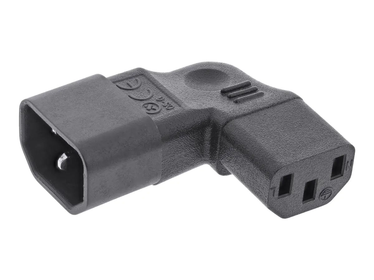 InLine - Adapter für Power Connector - IEC 60320 C14 links abgewinkelt zu power IEC 60320 C13 nach rechts abgewinkelt - 10 A - Schwarz InLine - Adapter für Power Connector - IEC 60320 C14 links abgewinkelt zu power IEC 60320 C13 nach rechts abgewinkelt - 10 A - Schwarz