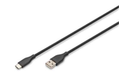 DIGITUS USB-C Silicone charging cable USB-A - 0.5m USB 2.0 60W black - Kabel - Digital/Daten