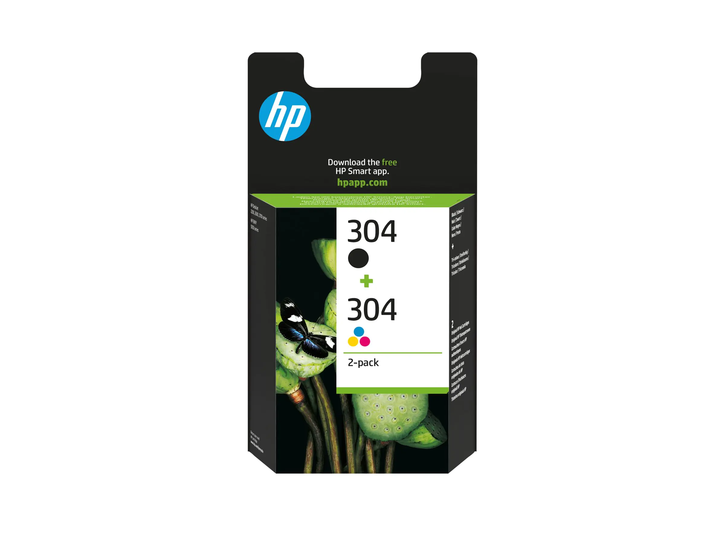 HP 304 - 2er-Pack - pigmentiertes Schwarz, Farbe (Cyan, Magenta, Gelb) 3JB05AE#UUS