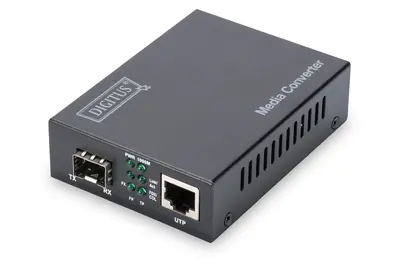 Digitus DN-82130 - Medienkonverter - 1GbE - 10Base-T, 100Base-TX, 1000Base-T - RJ-45 / SFP (mini-GBIC) - bis zu 80 km Digitus DN-82130 - Medienkonverter - 1GbE - 10Base-T, 100Base-TX, 1000Base-T - RJ-45 / SFP (mini-GBIC) - bis zu 80 km