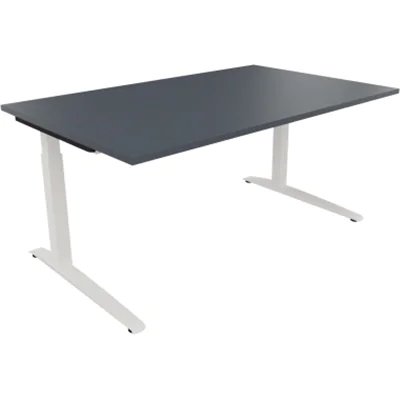 Schreibtisch Kufe Einzels. Quadrat B1600xT1000xH650-850 ws/Lavagrau Schreibtisch Kufe Einzels. Quadrat B1600xT1000xH650-850 ws/Lavagrau