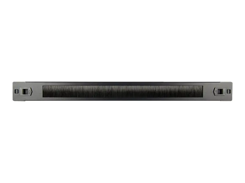 Inter-Tech - Kabeldurchführungsplatte mit Bürsteneinsatz - Rack montierbar - Schwarz, RAL 9005 - 1U - 48.3 cm (19")