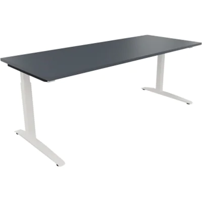 Schreibtisch Kufe Einzels. Quadrat B2000xT800xH650-850 ws/Lavagrau Schreibtisch Kufe Einzels. Quadrat B2000xT800xH650-850 ws/Lavagrau