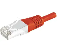 Dexlan - Patch-Kabel - RJ-45 (M) zu RJ-45 (M) - 10 m - S/FTP - CAT 6a - geformt, ohne Haken - Rot