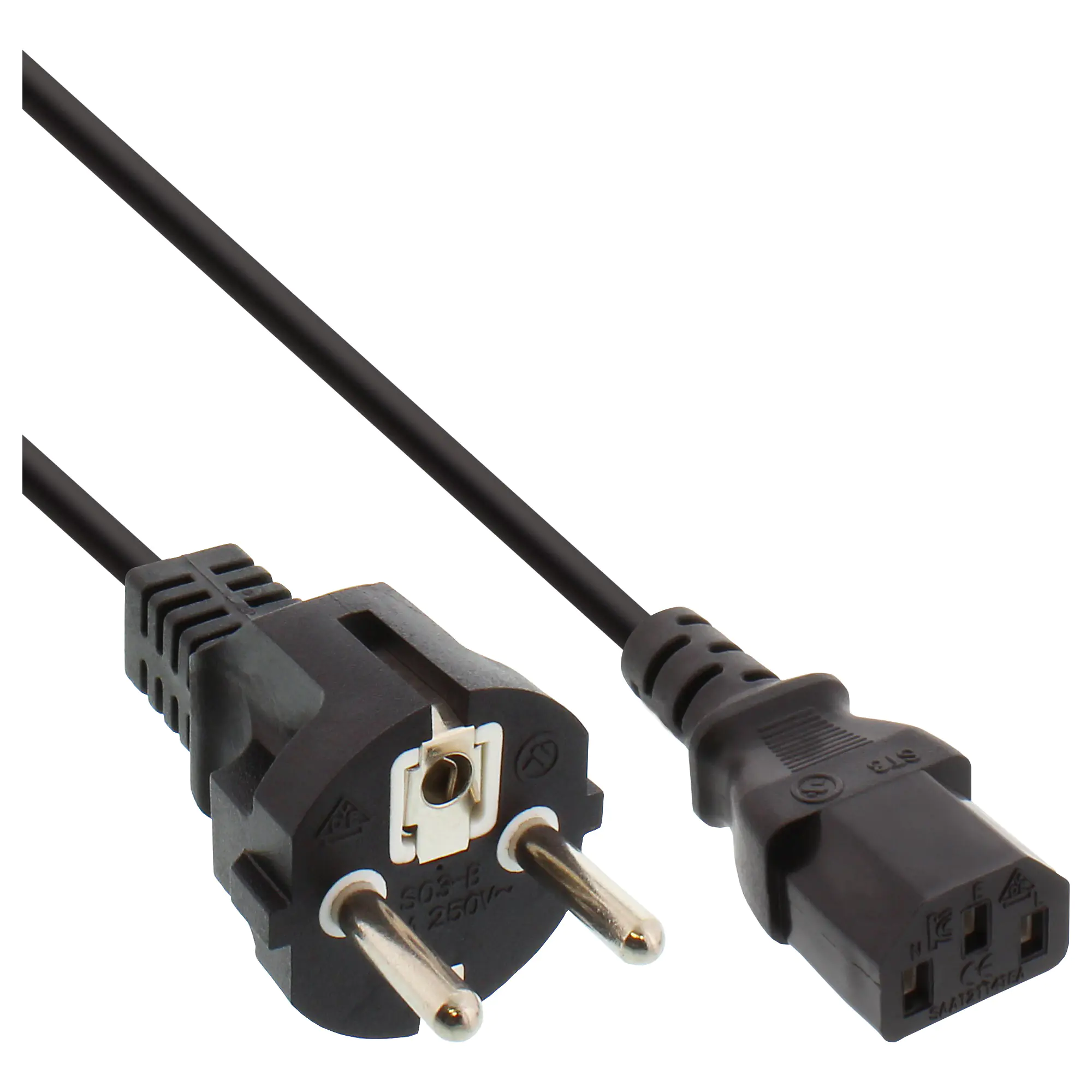 InLine - Stromkabel - IEC-Anschluss (M) zu power CEE 7/7 (M) - geformt InLine - Stromkabel - IEC-Anschluss (M) zu power CEE 7/7 (M) - geformt