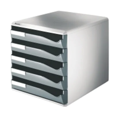 Leitz Schubladenbox 52800089 DIN A4 5Schubfächer lichtgr/d.gr