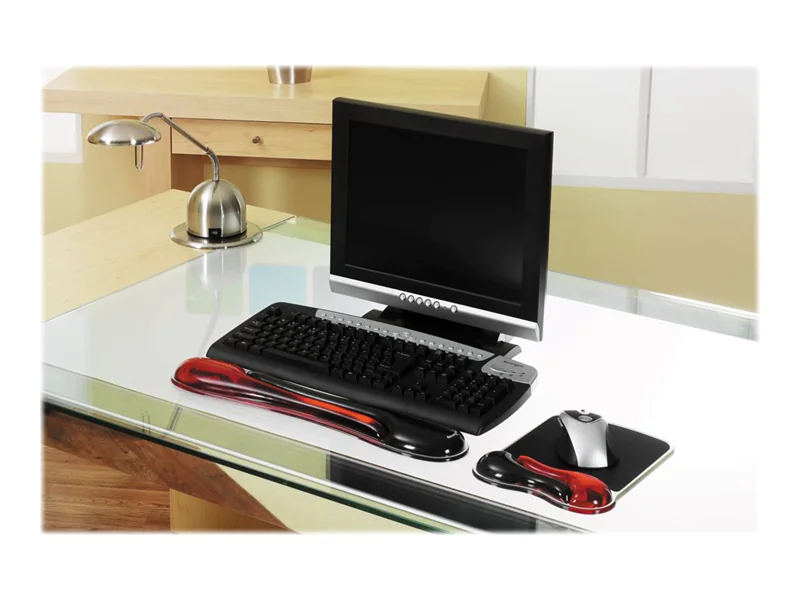 Kensington Duo Gel Mouse Pad Wrist Rest - Mauspad mit Handgelenkpolsterkissen - Schwarz, Rot - TAA-konform Kensington Duo Gel Mouse Pad Wrist Rest - Mauspad mit Handgelenkpolsterkissen - Schwarz, Rot - TAA-konform