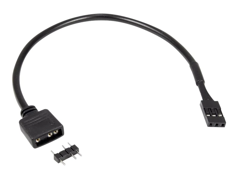 Inter-Tech - RGB-LED-Adapter - 3-poliger RGB-Header (M) abnehmbar zu VDG-Header (W) - 20 cm