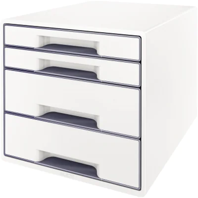 Leitz Schubladenbox WOW CUBE 52132001 4Schubfächer weiß/grau