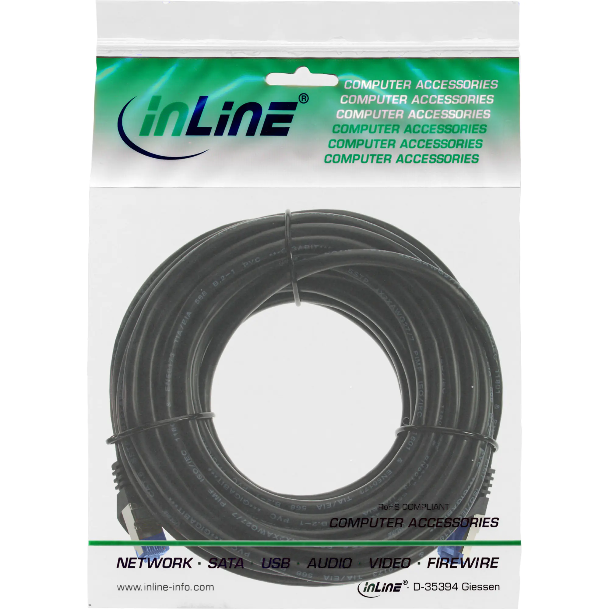 InLine Patchkabel armiert - U/FTP - Cat.6A - schwarz - 30m InLine Patchkabel armiert - U/FTP - Cat.6A - schwarz - 30m