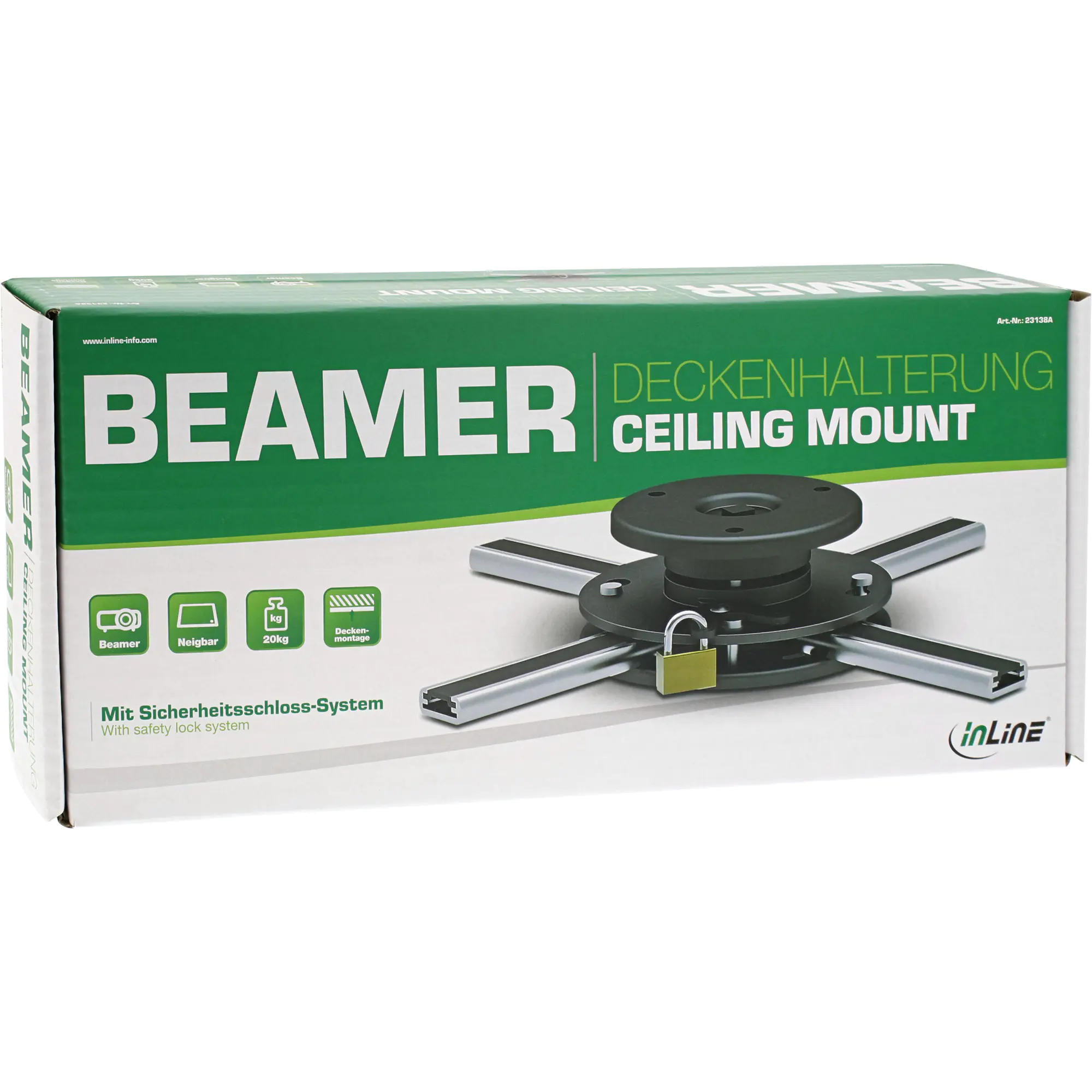 InLine Deckenhalterung für Beamer - max. 20kg 23138A