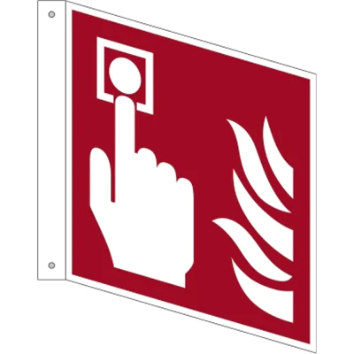 Hinweisschild Brandmelder Fahne ISO 7010 F005 200x200mm PVC Hinweisschild Brandmelder Fahne ISO 7010 F005 200x200mm PVC