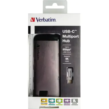 Verbatim - Dockingstation - USB-C - HDMI - 1GbE Verbatim - Dockingstation - USB-C - HDMI - 1GbE