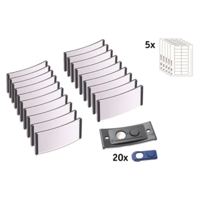badgepoint® Namensschild polar® classic 65 x 30 mm (B x H) inkl. 5 Bogen (90 Namenskarten) Papier A4 weiß Magnet dunkelgrau 20 St./Pack. badgepoint® Namensschild polar® classic 65 x 30 mm (B x H) inkl. 5 Bogen (90 Namenskarten) Papier A4 weiß Magnet dunkelgrau 20 St./Pack.