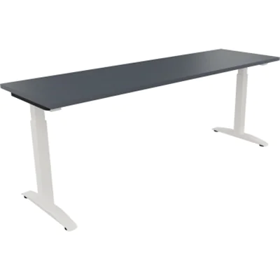 Schreibtisch Kufe Einzels. Quadrat B2000xT600xH650-850 ws/Lavagrau Schreibtisch Kufe Einzels. Quadrat B2000xT600xH650-850 ws/Lavagrau