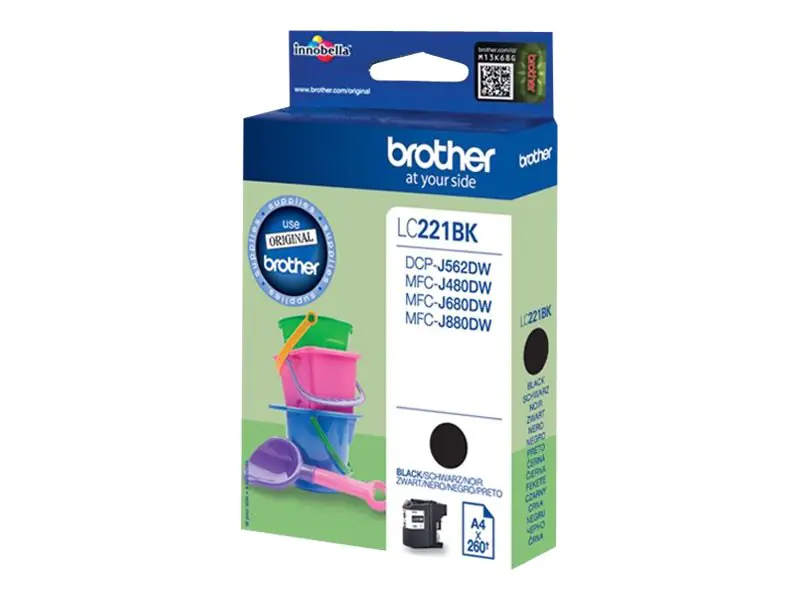 Brother LC221BK - Schwarz - Original - Tintenpatrone - für Brother DCP-J562DW, MFC-J480DW, MFC-J680DW, MFC-J880DW Brother LC221BK - Schwarz - Original - Tintenpatrone - für Brother DCP-J562DW, MFC-J480DW, MFC-J680DW, MFC-J880DW