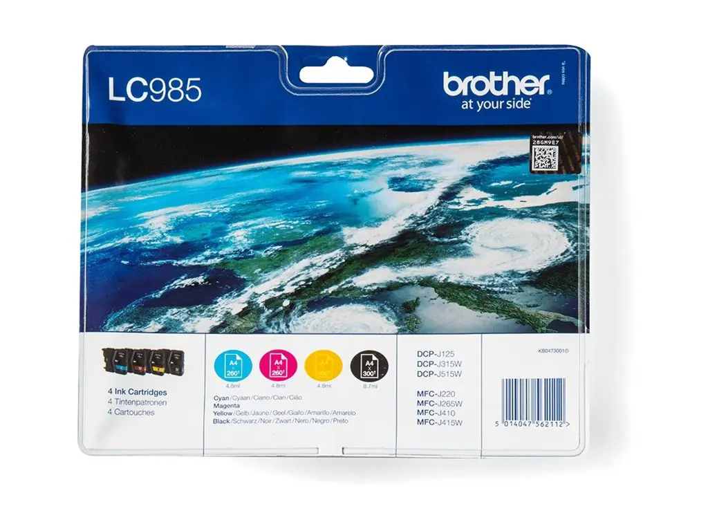 Brother LC985VALBP - 4er-Pack - Schwarz, Gelb, Cyan, Magenta