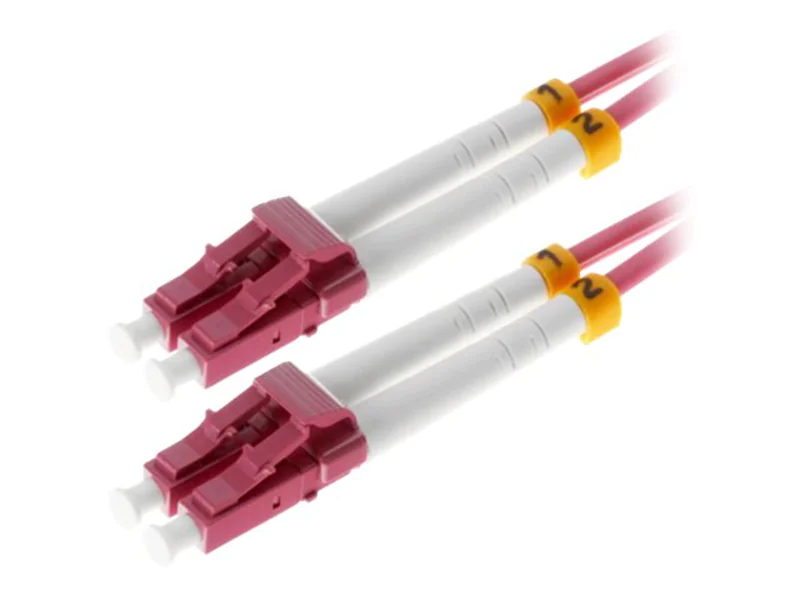Helos - Patch-Kabel - LC Multi-Mode (M) zu LC Multi-Mode (M) - 0.5 m - Glasfaser - Duplex - 50/125 Mikrometer - OM4 - geformt - violett, Fiberglas Helos - Patch-Kabel - LC Multi-Mode (M) zu LC Multi-Mode (M) - 0.5 m - Glasfaser - Duplex - 50/125 Mikrometer - OM4 - geformt - violett, Fiberglas