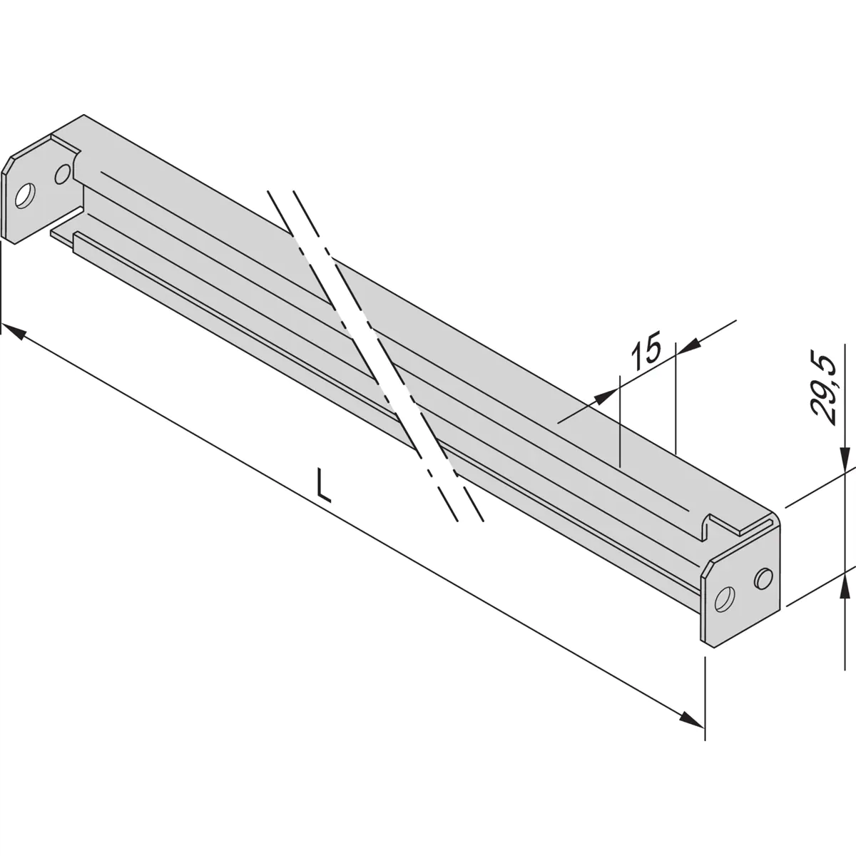 SCHROFF C-Profilschiene 800 LG. 2X 23130334