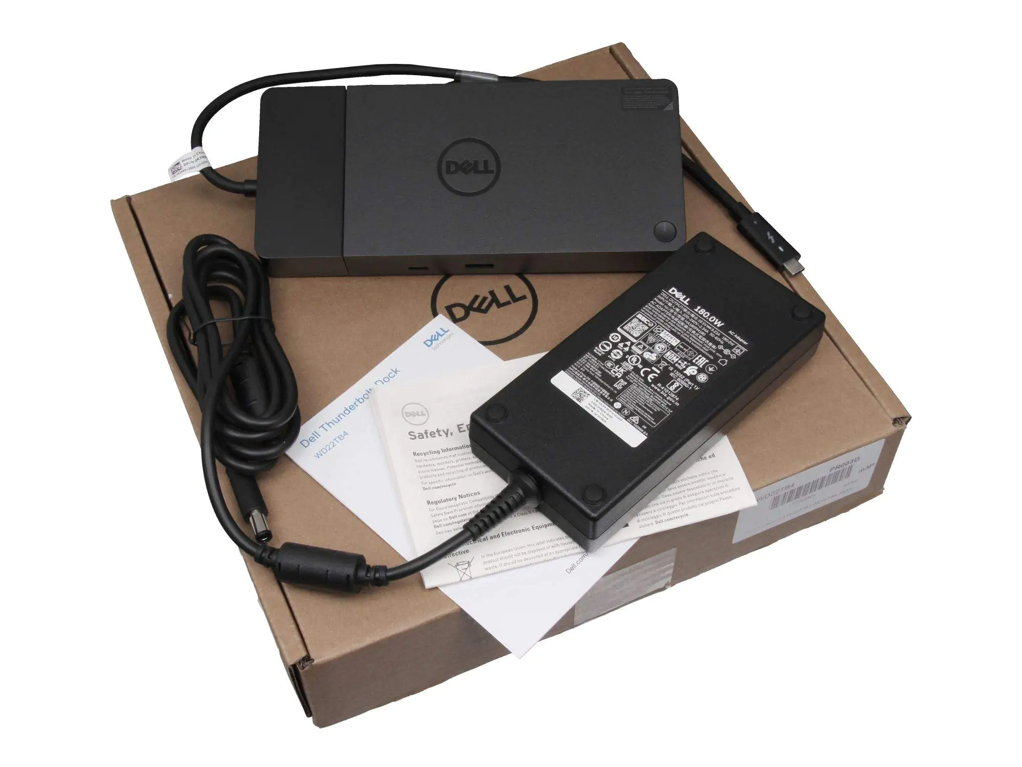Dell Thunderbolt™ Dock – WD22TB4, Andocken, Thunderbolt, 10,100,1000 Mbit/s, Schwarz, 5120 x 2880 Pixel, Gleichstrom 210-BDTD