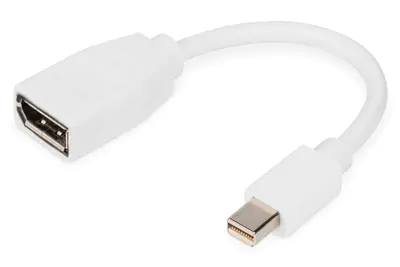 DIGITUS - DisplayPort-Adapter - Mini DisplayPort (M) zu DisplayPort (W) - DisplayPort 1.2 - 15 cm - geformt, Support von 4K 60 Hz - weiß DIGITUS - DisplayPort-Adapter - Mini DisplayPort (M) zu DisplayPort (W) - DisplayPort 1.2 - 15 cm - geformt, Support von 4K 60 Hz - weiß