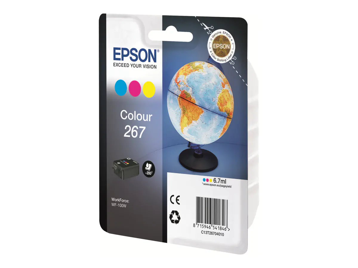 Epson 267 - 7 ml - Gelb, Cyan, Magenta - Original - Tintenpatrone - für WorkForce WF-100W Epson 267 - 7 ml - Gelb, Cyan, Magenta - Original - Tintenpatrone - für WorkForce WF-100W