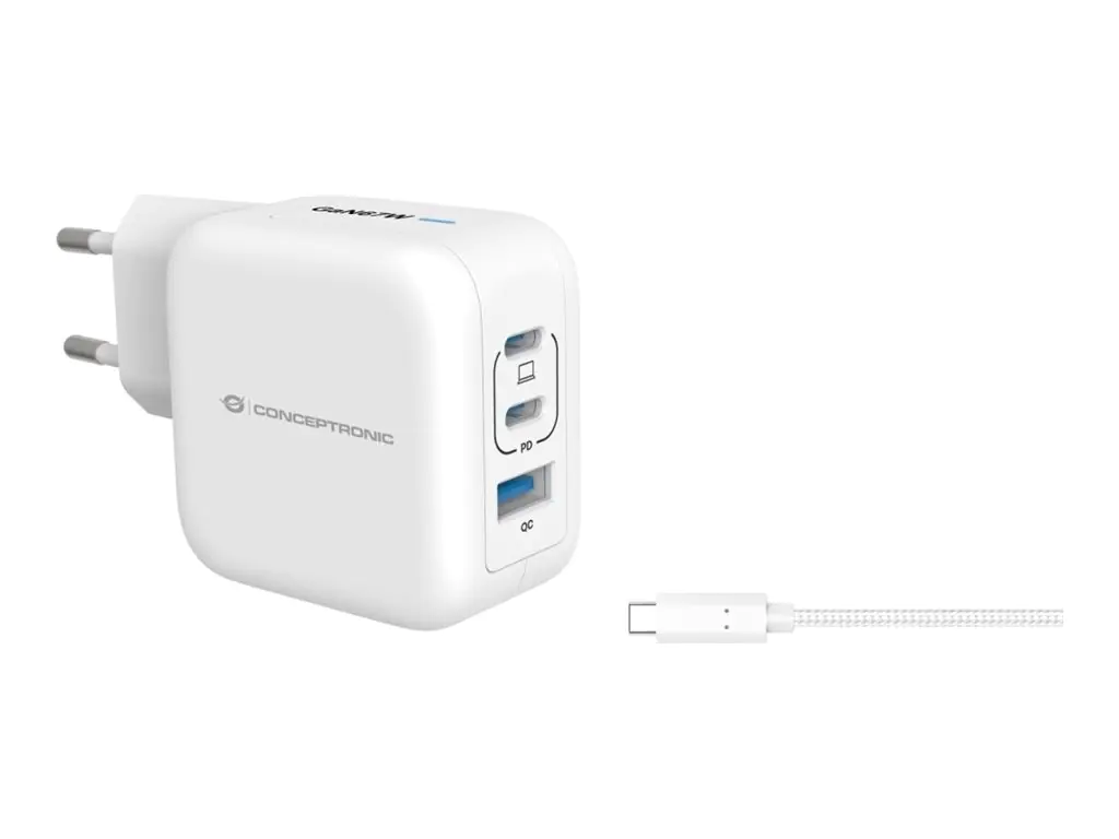 Conceptronic Ladegerät 3Port 67W 2xUSB-C 1xUSB-A+3-in-1 ws